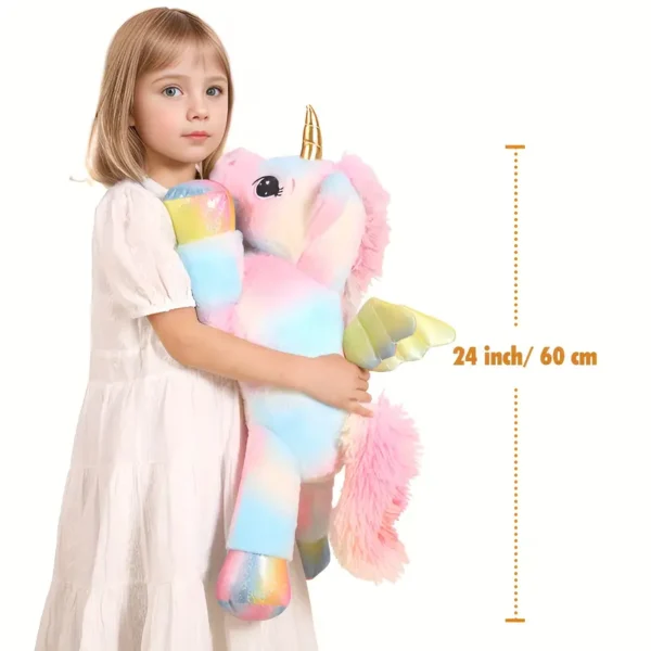 60.96 cm Large Rainbow Unicorn Plush Toy