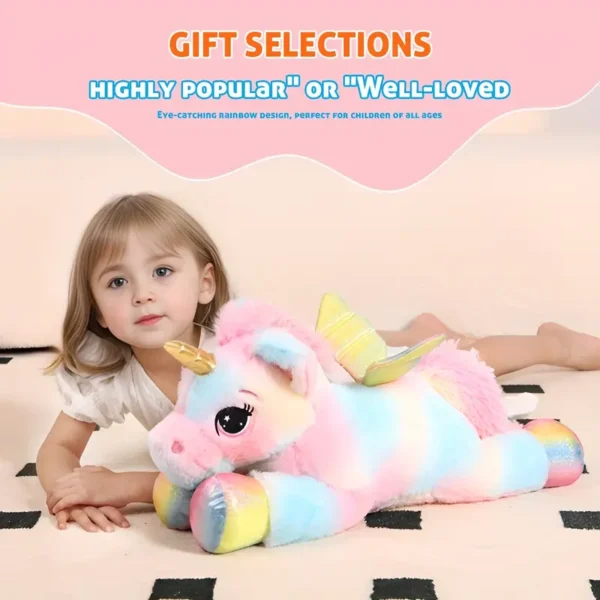 60.96 cm Large Rainbow Unicorn Plush Toy