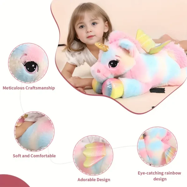 60.96 cm Large Rainbow Unicorn Plush Toy